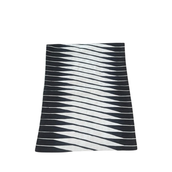 NWT West Elm‎ 100% Cotton Handcrafted Black & White Geometric Pillow Cover 14x36